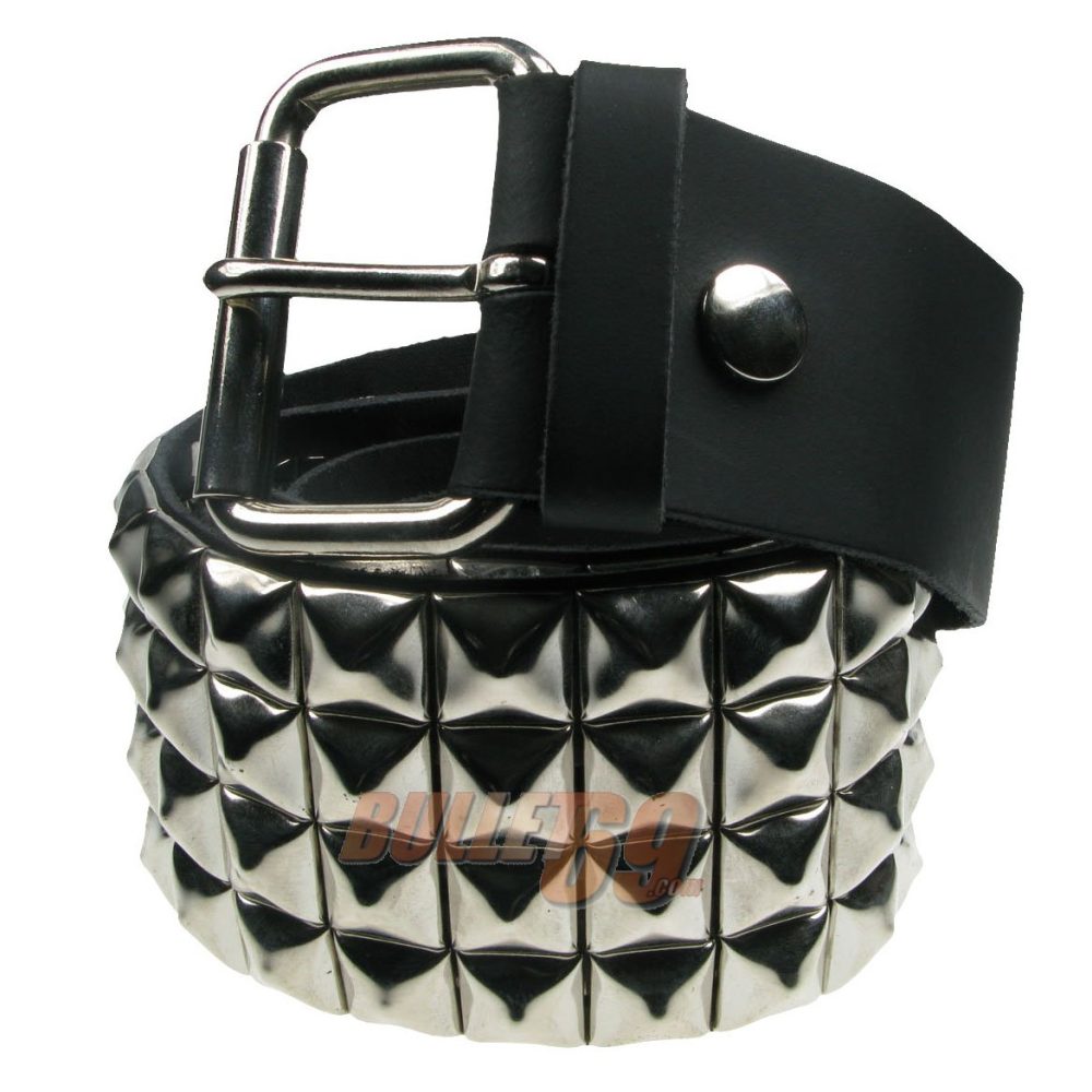 Bullet 69 Funky Punk - 4 row pyramid Belt - Silver coloured/Black